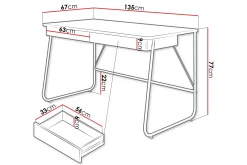 Aditiya Skrivbord 67x135 cm