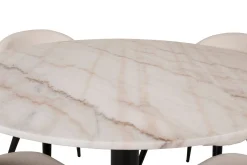 Admira Matbord 106 cm Runt Marmor med 4 st Valera Matstol