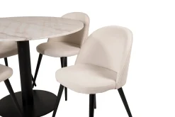 Admira Matbord 106 cm Runt Marmor med 4 st Valera Matstol