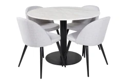 Admira Matgrupp 106 cm Runt Marmor inkl 4 Sedavi Stolar