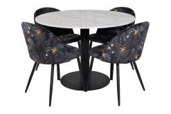 Admira Matgrupp 106 cm Runt Marmor inkl 4 Sedavi Stolar