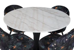 Admira Matgrupp 106 cm Runt Marmor inkl 4 Sedavi Stolar
