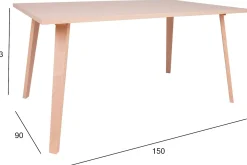 Adora Matbord 150x90x73 cm Ljus Bok