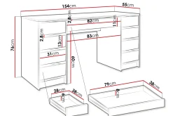 Adrash Skrivbord 55x154 cm