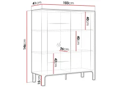 Aggarwal Vitrinskåp 103 cm med Belysning