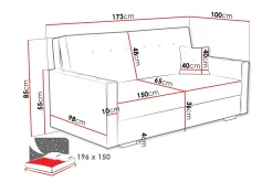 Ajiz Bäddsoffa 3-sits i Bouclé