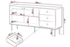 Akilesh Byrå 150 cm