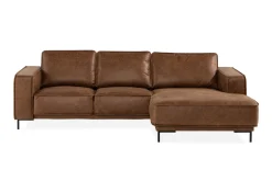 Akron 2-sits Soffa med Divan Höger Bondedläder