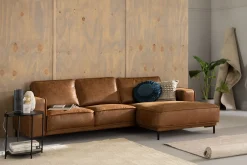 Akron 2-sits Soffa med Divan Höger Bondedläder