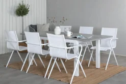 Albany Förlängningsbar Matgrupp 152cm + 6 Alina Stolar Grå/V