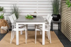 Albany Matgrupp Utomhus 150-210 cm Rektangulär med 4 Santorini Utestolar