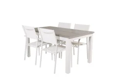 Albany Matgrupp Utomhus 150-210 cm Rektangulär med 4 Santorini Utestolar