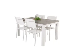 Albany Matgrupp Utomhus 150-210 cm Rektangulär med 4 Santorini Utestolar