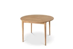 Alborg Förlängningsbart Matbord 110-150 cm Runt för 4 personer i massivt trä