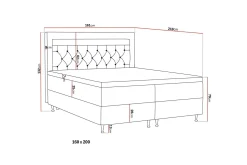 Alessia Komplett Sängpaket med Förvaring LED-belysning 160x200 cm