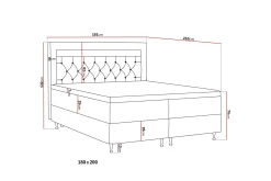 Alessia Komplett Sängpaket med Förvaring LED-belysning 180x200 cm