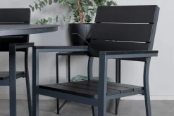 Alma Matgrupp Utomhus Rund Ø120cm + 4 Levels Stapelbara Matstolar