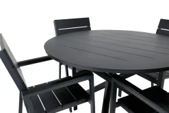 Alma Matgrupp Utomhus Rund Ø120cm + 4 Levels Stapelbara Matstolar