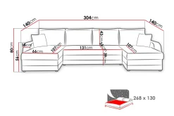 Alvared 4-sits Bäddsoffa med Dubbeldivan med Förvaring