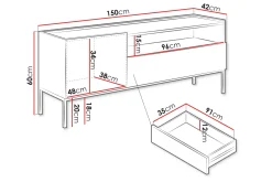 Amelus Tv-bänk 150 cm