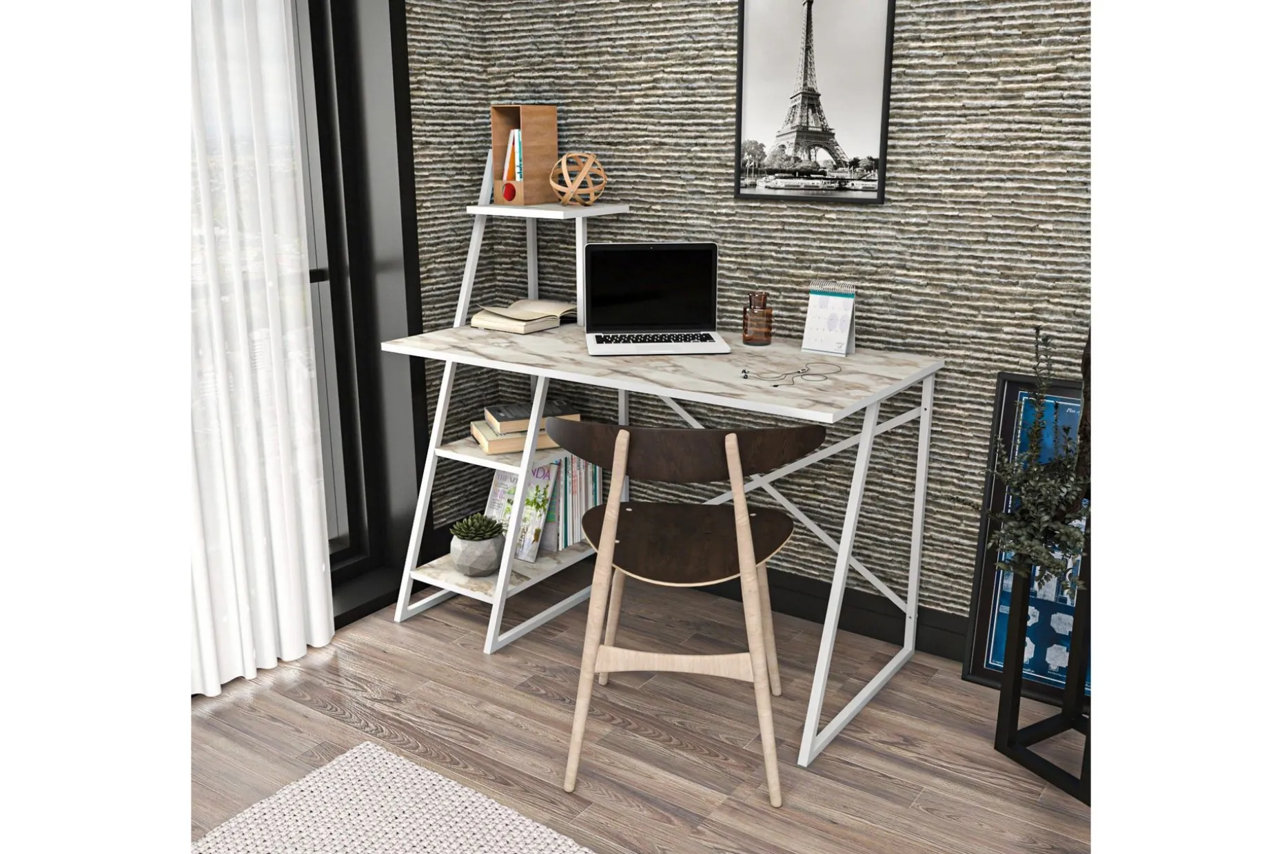 Andifli Skrivbord 60x120x120 cm med förvaring
