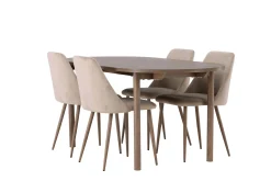 Andy Matgrupp 180 cm Oval med 4 Night Stolar