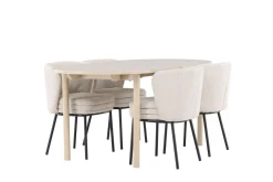 Andy Matgrupp 180 cm Oval med 4 Agnes stolar
