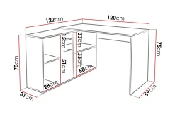 Armacao Hörnskrivbord 120 cm med Förvaring