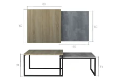 Arriondas Satsbord 69 cm 2 Bord
