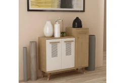 Asimo Skohylla Garderob 90x90,6 cm Brun/Vit