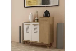Asimo Skohylla Garderob 90x90,6 cm Brun/Vit