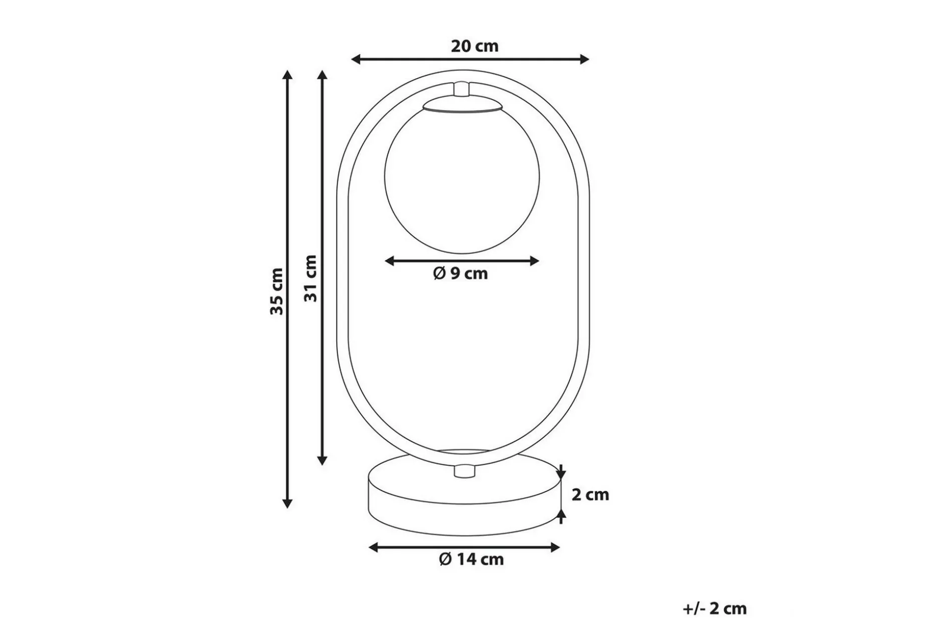 Aspronisi Bordslampa 35 cm G9