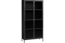 Azza Vitrinskåp 40 cm djup 90 cm bred 190 cm hög Mörk Metall