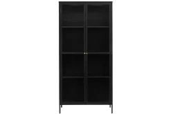 Azza Vitrinskåp 40 cm djup 90 cm bred 190 cm hög Mörk Metall
