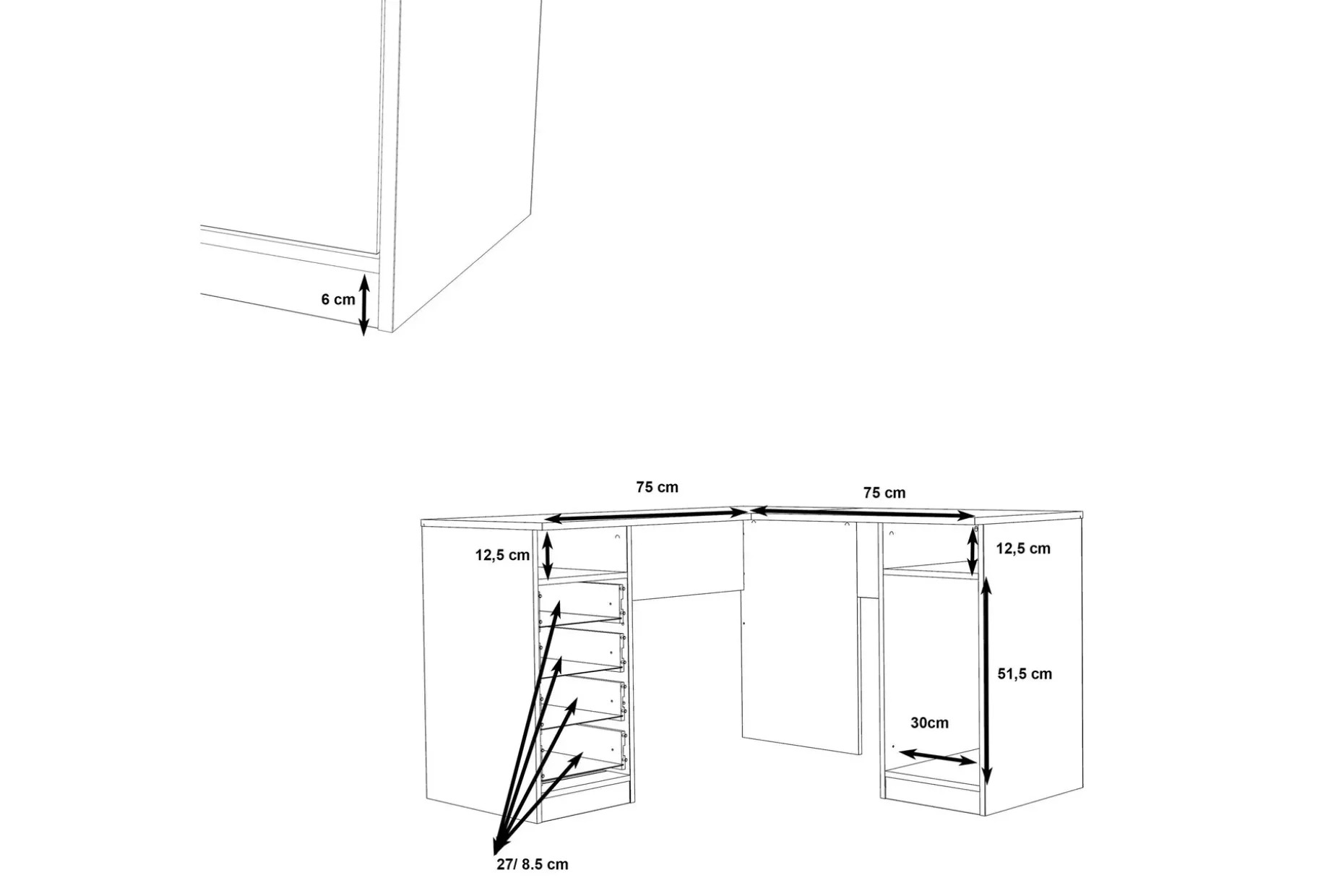 Baacwood Skrivbord 125 cm