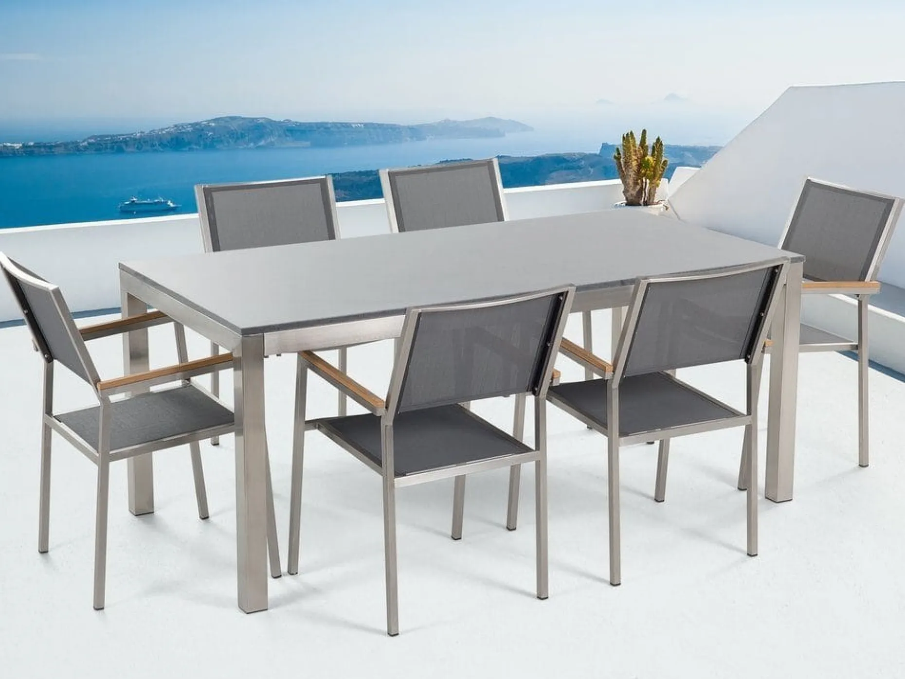 Bacoli Matgrupp Utomhus 180 cm + 6 Utestolar