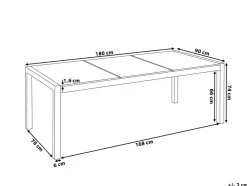 Bacoli Matgrupp Utomhus 180 cm + 6 Utestolar