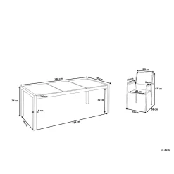 Bacoli Matgrupp Utomhus 180 cm + 6 Utestolar