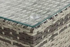 Bahamas Divanmodul - Loungebord utomhus 75x75 cm till soffgrupp i konstrotting med glasskiva