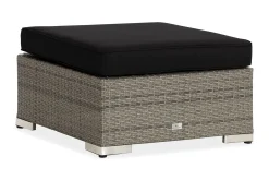 Bahamas Divanmodul - Loungebord utomhus 75x75 cm till soffgrupp i konstrotting med glasskiva