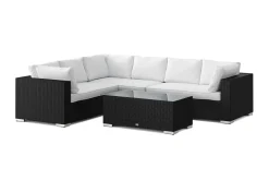 Bahamas L-formad utesoffa höger, 6-sits med bord