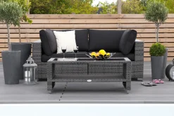 Bahamas Liten loungegrupp utomhus - Soffgrupp till balkong 2-sits - Litet loungeset utemöbler -