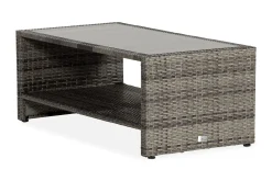 Bahamas Loungbord och Soffbord med hylla Utomhus 113 cm Konstrotting Glas