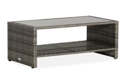 Bahamas Loungbord och Soffbord med hylla Utomhus 113 cm Konstrotting Glas
