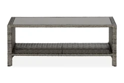 Bahamas Loungbord och Soffbord med hylla Utomhus 113 cm Konstrotting Glas