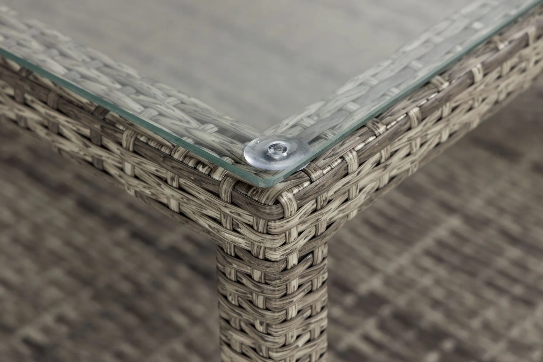 Bahamas Loungebord och Soffbord Utomhus 75 cm Konstrotting Glas