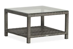 Bahamas Loungebord och Soffbord Utomhus 75 cm Konstrotting Glas