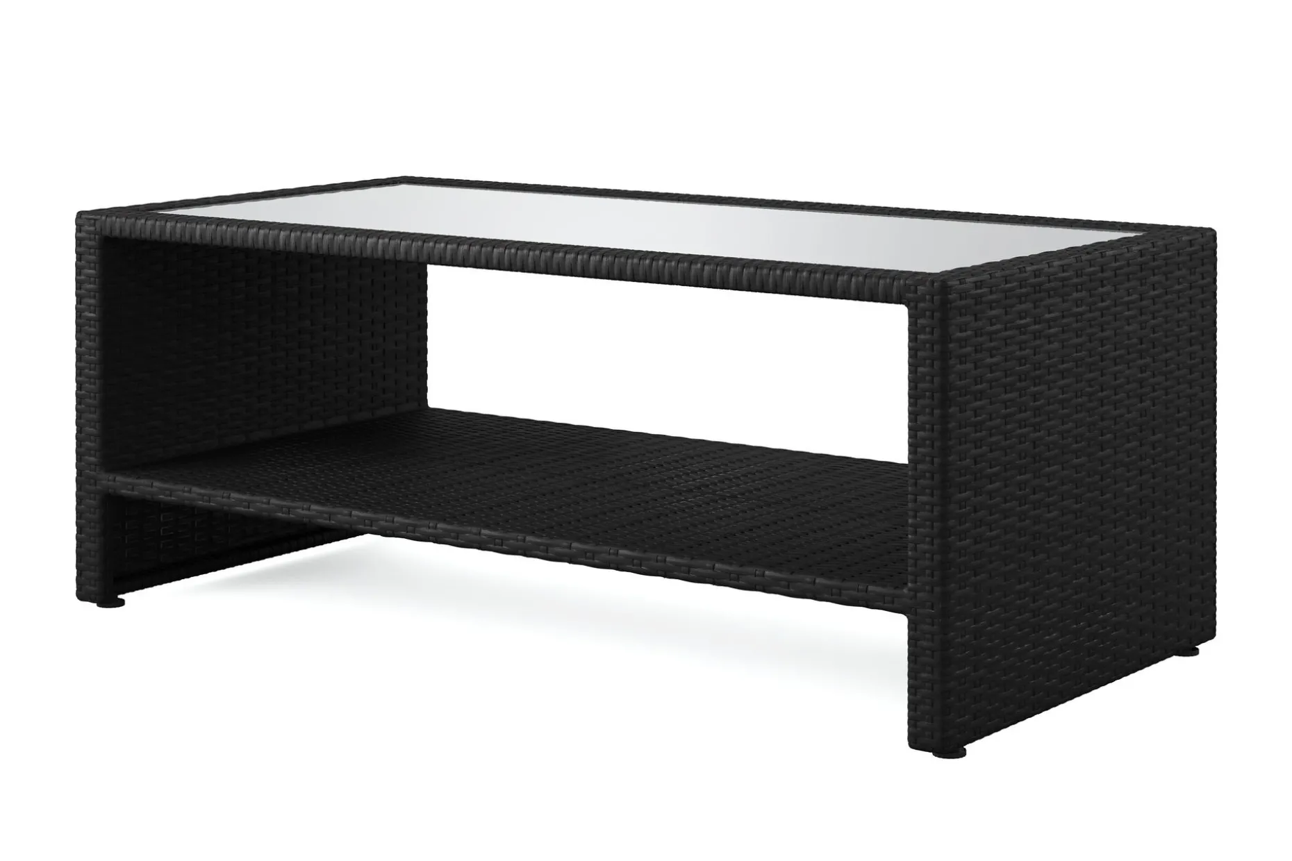 Bahamas Soffbord med hylla Utomhus 113 cm Konstrotting