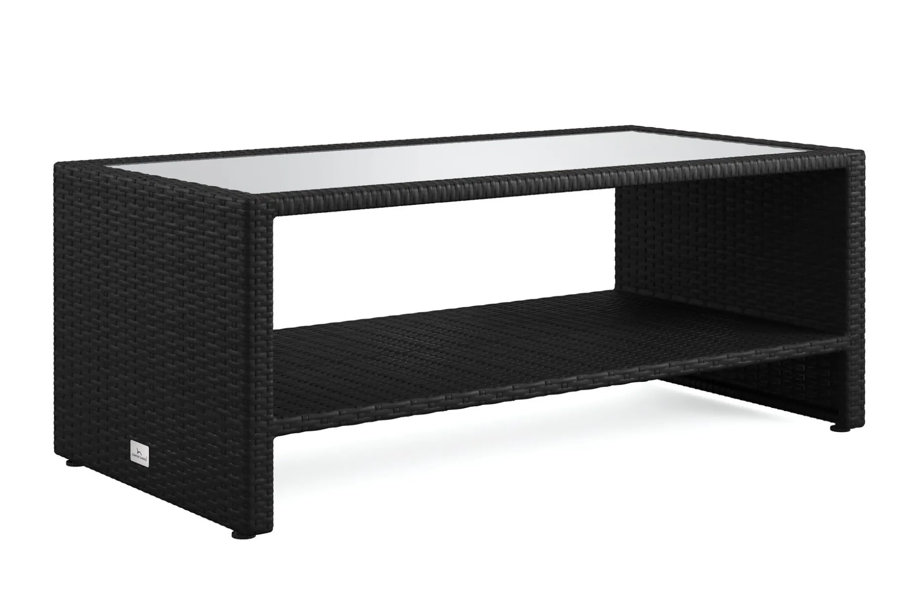 Bahamas Soffbord med hylla Utomhus 113 cm Konstrotting