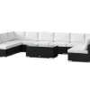 Bahamas U-formad utomhus loungegrupp med öppet avslut, 9-sits med bord